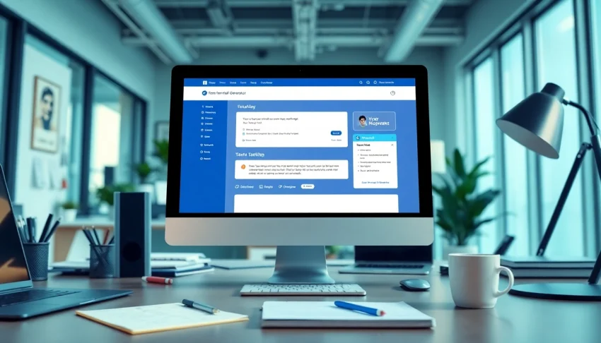 Securely using temp mail service on a professional workspace computer screen.